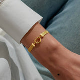 Bracelet Bar Heart Clasp Bracelet In Gold Plating