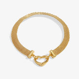 Bracelet Bar Heart Clasp Bracelet In Gold Plating