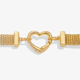 Bracelet Bar Heart Clasp Bracelet In Gold Plating