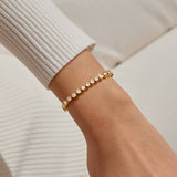Bracelet Bar Round Cubic Zirconia Tennis Bracelet In Gold Plating