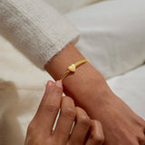 Bracelet Bar Heart Snake Chain Bracelet In Gold Plating