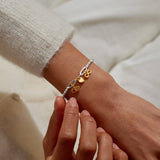 Bracelet Bar Infinity Heart Charms Bracelet In Silver And Gold Plating