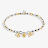 Bracelet Bar Infinity Heart Charms Bracelet In Silver And Gold Plating