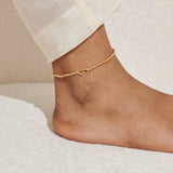 Linked Heart Anklet, Gold Plated