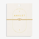Linked Heart Anklet, Gold Plated