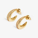 Soul Shine Pavé Hoop Earrings In Gold Plating