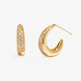 Soul Shine Pavé Hoop Earrings In Gold Plating