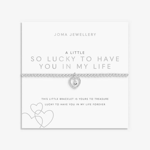A Little 'So Lucky To Have You In My Life' Bracelet In Silver Plating