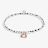 A Little 'Happy Birthday Beautiful' Bracelet In Silver And Rose Gold Plating