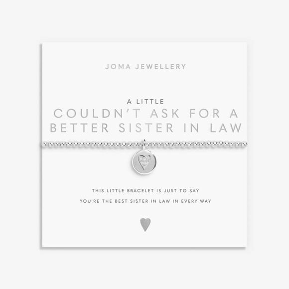 A Little 'Couldn't Ask For A Better Sister In Law' Bracelet In Silver Plating