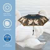 Signare Tapestry Swan Automatic Folding Umbrella
