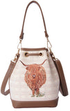 Signare Tapestry Highland Cow Bucket Bag