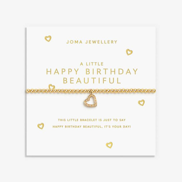 A Little 'Happy Birthday Beautiful' Bracelet In Gold Plating