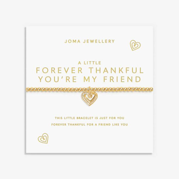 A Little 'Forever Thankful You're My Friend' Bracelet In Gold Plating