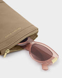 Taupe Clip-On Suedette Duo Sunglasses Case