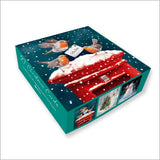Box Of 27 Christmas Cards, 9 Cards Each Of 3 Designs - Festive Robins