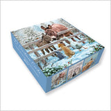 Box Of 27 Christmas Cards, 9 Cards Each Of 3 Designs - Festive Snowy Farm Animals