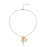 Necklace Multicharm Glass Beads 14K Gold Plated