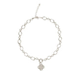 Necklace Charm Builder & Clover Charm Silver Plated