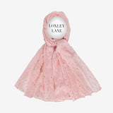 Lightweight Scarf Pink With Metallic Stripes