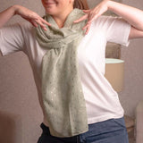 Lightweight Scarf Green With Metallic Stripes