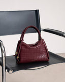 Nova Woven Texture Top Handle Bag, Cherry