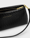 Nova Woven Texture Clutch, Black