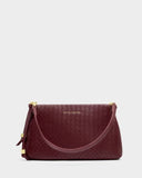 Nova Woven Texture Clutch, Cherry