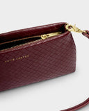Nova Woven Texture Clutch, Cherry