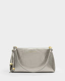 Nova Patent Crackle Clutch, Pewter