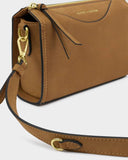 Alba Suedette Crossbody Bag, Caramel
