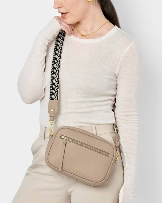 Hallie Crossbody Bag, Light Taupe