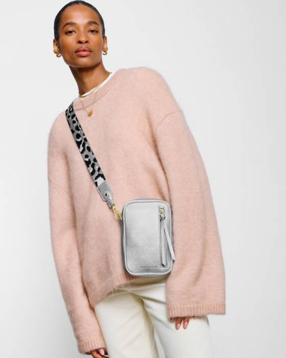 Hallie Small Crossbody Bag, Silver