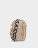 Hallie Small Crossbody Bag, Light Taupe