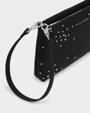 Nova Studded Wristlet Clutch, Black