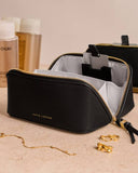 Fold-Out Mirror Makeup Bag, Black