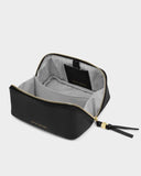 Fold-Out Mirror Makeup Bag, Black