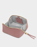 Fold-Out Mirror Makeup Bag, Deep Rose