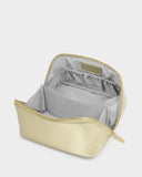 Patent Crackle Medium Makeup & Wash Bag, Gold