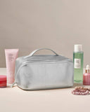 Patent Crackle Medium Makeup & Wash Bag, Silver