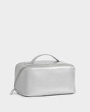 Patent Crackle Medium Makeup & Wash Bag, Silver