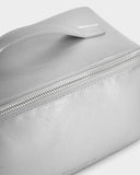 Patent Crackle Medium Makeup & Wash Bag, Silver