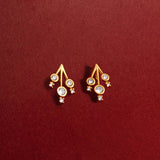 Sending Love And Wishes Cubic Zirconia Stud Earrings In Gold Plating