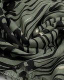 Printed Foil Scarf, Abstract Animal Print