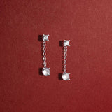 Sending Love And Wishes Cubic Zirconia Drop Stud Earrings In Silver Plating