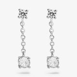 Sending Love And Wishes Cubic Zirconia Drop Stud Earrings In Silver Plating