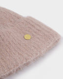 Knitted Pom Pom Hat, Dusty Pink