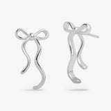 Sending Love And Wishes Bow Stud Earrings In Silver Plating