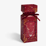 Christmas Cracker 'With Love' Necklace In Silver Plating