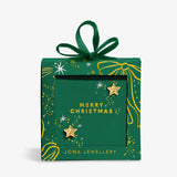 Earring Bauble 'Merry Christmas' Stud Earrings In Gold Plating